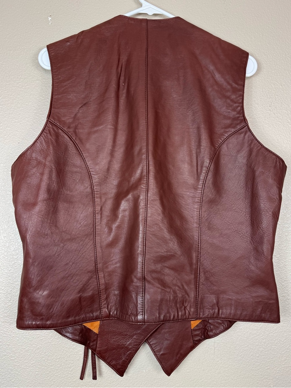 VTG Habitat Western Button Front Buttery Leather Vest Brown G - Picture 2 of 15